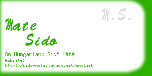 mate sido business card