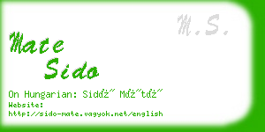 mate sido business card